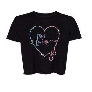 PIPER ROCKELLE DRIPPY HEART CROP TEE